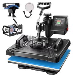 5 in 1 Heat Press Machine Digital Craft Heat Press Transfer Printing Machine Easy Press Sublimation Printer Press Heat Transfer Machine for T Shirts M