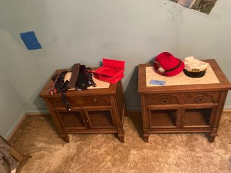 Antique Bedroom Set Marble Inlay