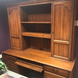 Credenza Desk W/built-in light And Drawers