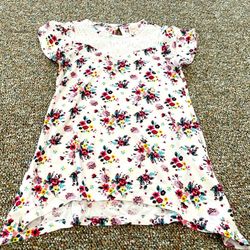 Wonder Nation Girls Floral Top T Tee Shirt Tunic Size L Large 10 12