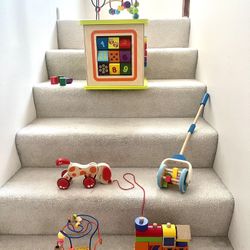 Lot Of Toddler Wooden Toys And Activity Cube ($45 For All)