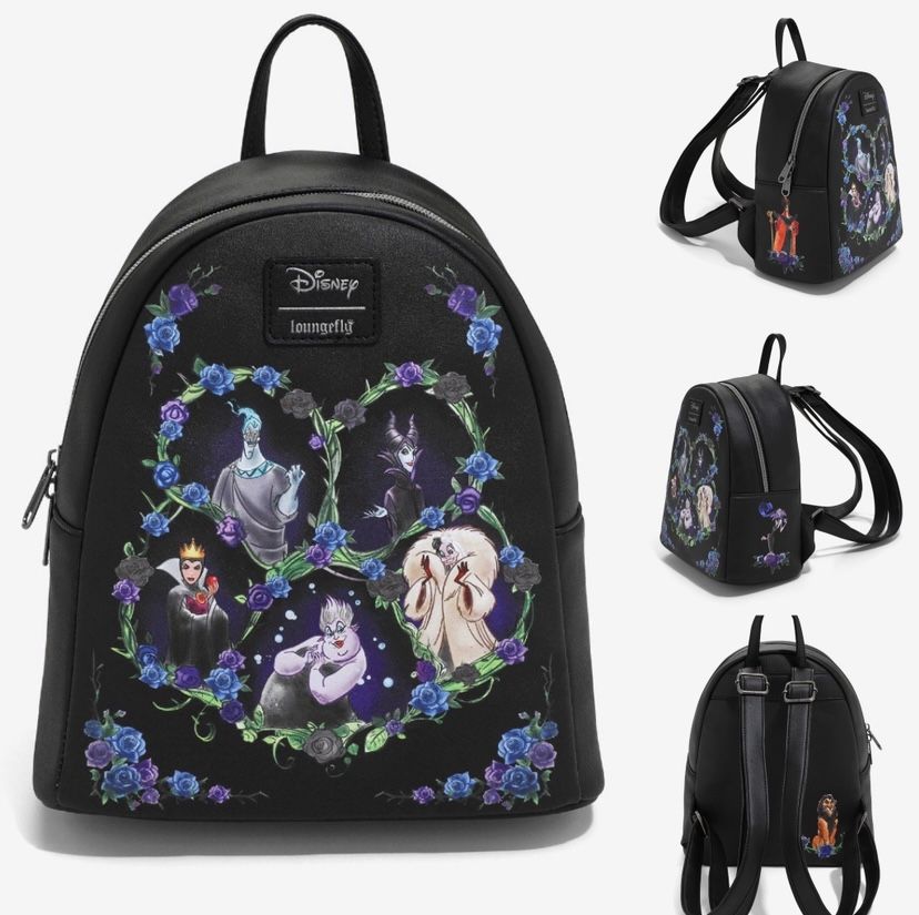 Loungefly Disney Villains Dark Flowers Mini Backpack 