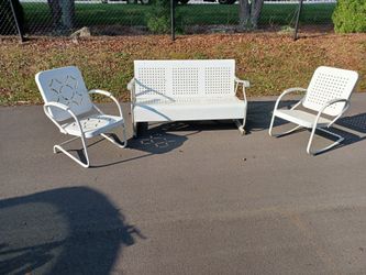 Vintage 1950s Porch Glider And Chairs Set