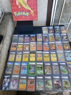 Big Collection Pokémon Cards 50 PSA CGC BECKET Cards all You see Plus 200 Promo Holo Cards. Plus 2 folder full cards. Trade all for car or $5000! Firm