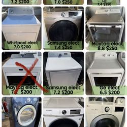 Electric Dryer Stackable Option ‼️ CLEAN & 45 DAYS WARRANTY Prices $150-250‼️ Delivery FEE SAME DAY‼️