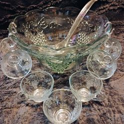 Crystal Antique Punch Bowl Set
