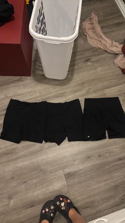 3 Pairs Fabletics Black Biker Shorts