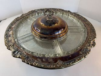 Vintage Silver-Plated Rotating Relish Tray
