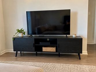 Mid-Century Modern Black TV Stand