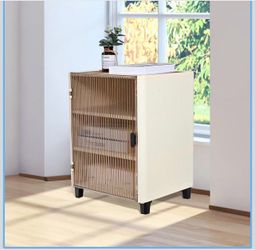 LOKATSE HOME Plastic Storage Bins with Lids, Bedside Table, 3 Tier Stackable Organizers for Bedroom, Living Room