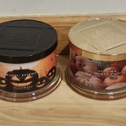 BRAND NEW HOMEWORX SLATKIN & CO MAGIC POTION & AUTUMN PUMPKIN PATCH 18 OZ CANDLE 