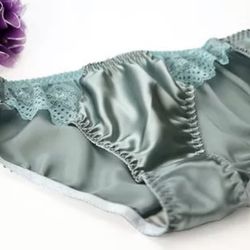 2 Pieces Luxury 100% mulberry silk cotton And panties briefs bikinis-Size L/XL 