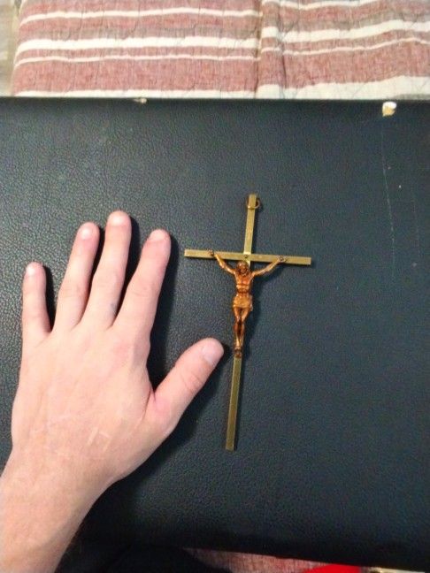 Solid Brass Jesus Cross