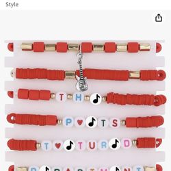 6 Piece TS Bracelets for Women Handmade Friendship Stretch Bracelets Music Singer Merch Jewelry Gifts for Women Girls Style