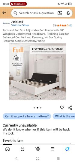 Full Bed Frame Like New $125