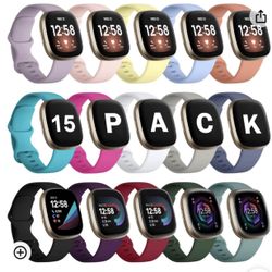 16 Women’s SMALL Fitbit Silicone bands  *PLUS* 7 Colorful Screen Protectors
