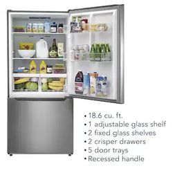 Insignia™ - 18.6 Cu. Ft. Bottom Freezer Refrigerator with ENERGY STAR Certification - Stainless Steel
