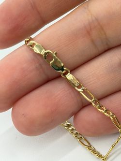 14KT Real Gold Figaro Bracelet