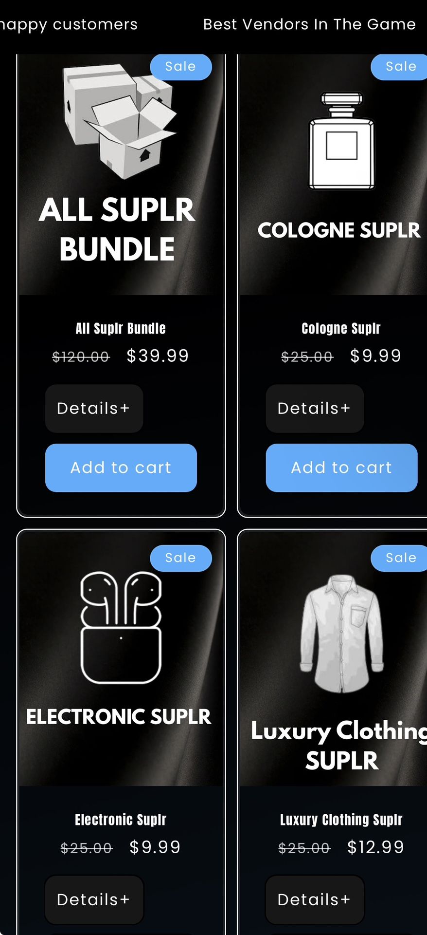 selling sp5der essentials etc