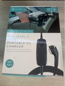 LECTRON Level 2 Portable J1772 EV Charger - ETL Certified 240-Volt, 40 Amp NEMA 14-50 plug 16 ft.