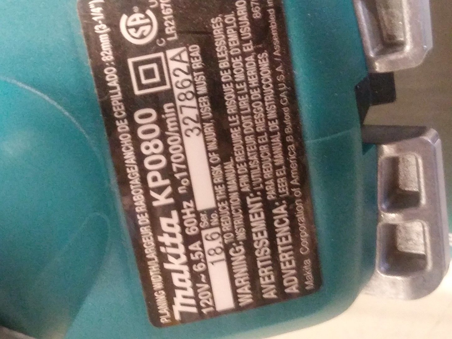 Brand new Makita 3-1/4" Planer Kit with Storage Box