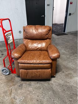 Genuine Leather Recliner Chair – Brown