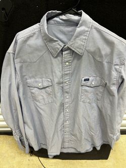 Wrangler light blue western work shirt