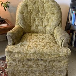 Vintage Tufted Swivel Armchair 