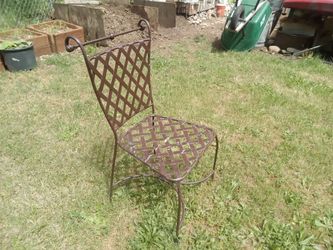 Heavy Duty Wrought Iron Patio Chair, Great Condition. $15.00.
