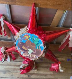 Cowboy party tambor star pinata
