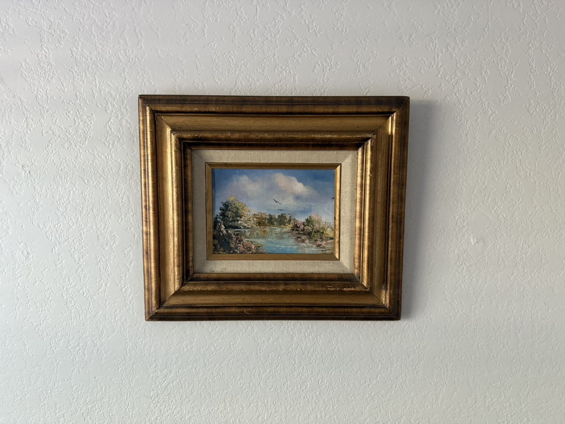 Vintage Gold Framed Painting on Canvas