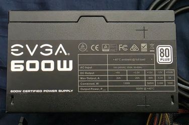 EVGA 600w Power Supply 80plus