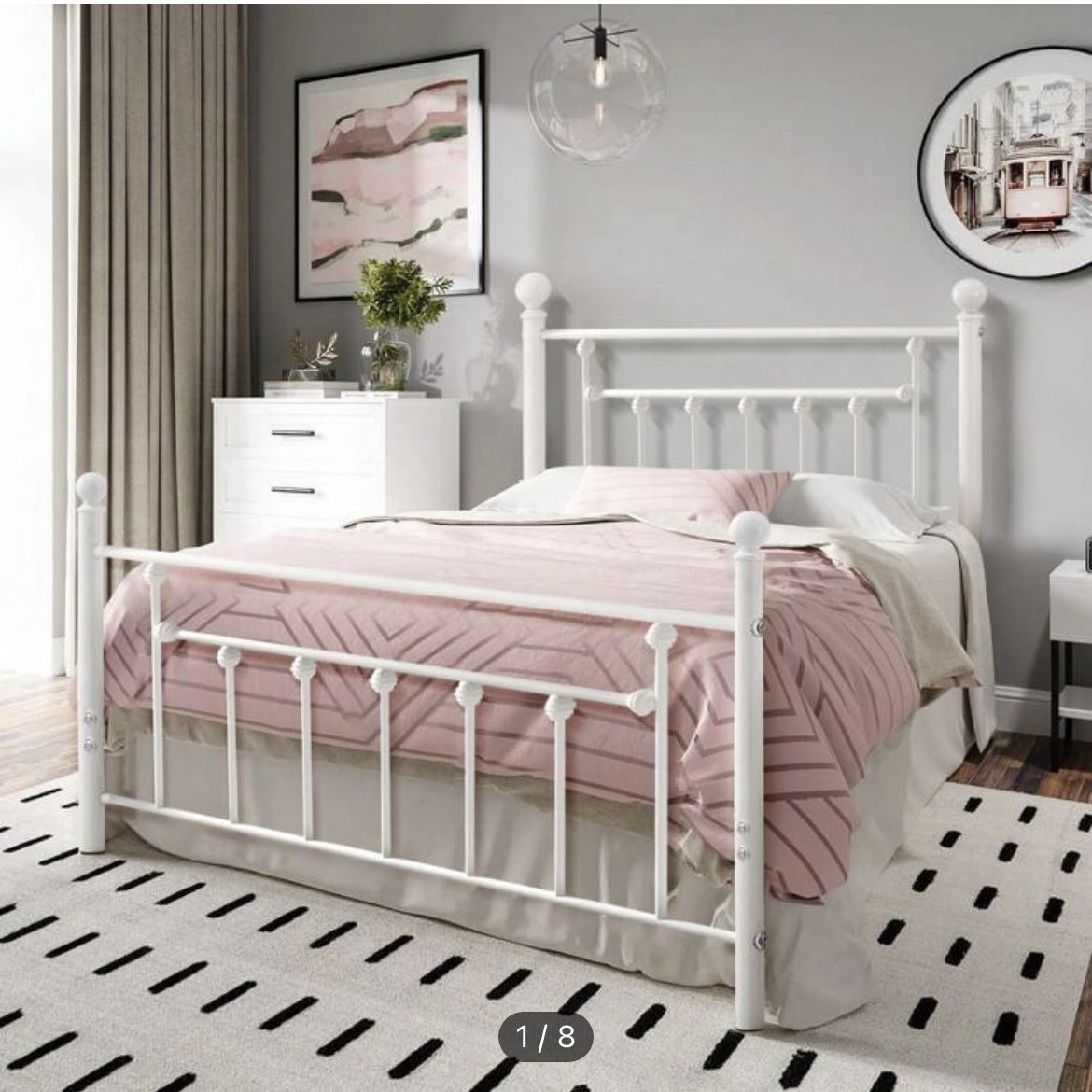 Bed frame - White (Queen)- Price 50$