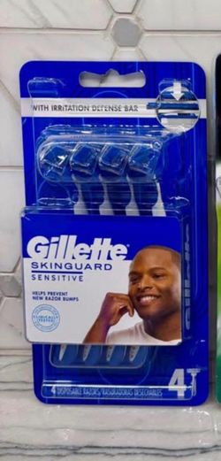Gillette Skinguard Sensitive disposable razors. Has irritation defense bar. New/unopened. Gift-giving condition.