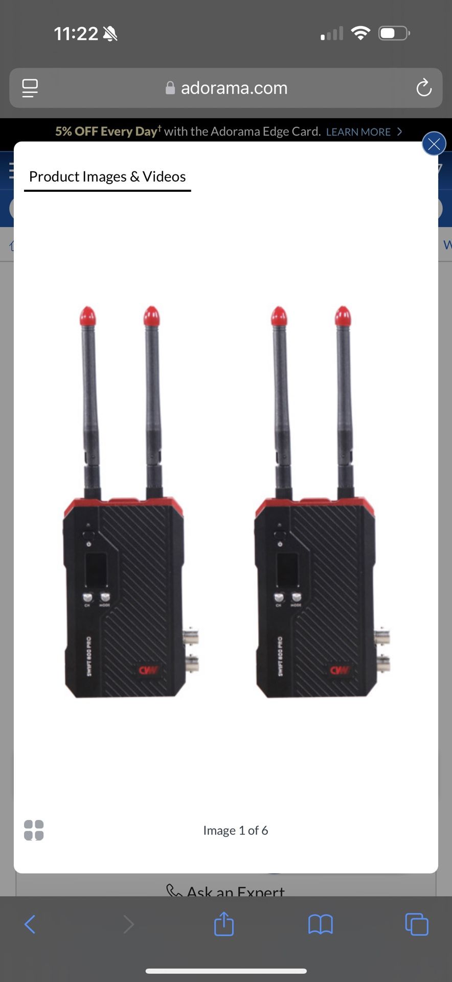 Crystal Video Technology SWIFT800 Pro SDI & HDMI Wireless Video Transmission Kit
