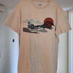 Mens Goodfellow And Co Short Sleeve Graphic Shirt Mountains L Off White