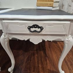 Vintage French Provincial nightstands -cream & black - Solid Wood