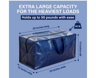 Heavy duty material  Pack Moving Bags with Strong Handles & Zippers - Heavy Duty Extra Large Packing Bags for Storage, Moving Boxes, Dorm & College Su