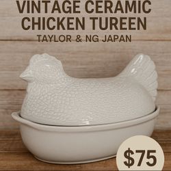 Vintage Ceramic Baking Dish Chicken