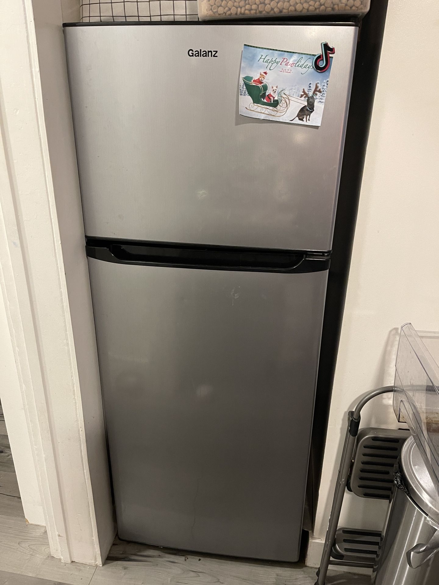 Galanz 10-cu ft Freezer Refrigerator (Stainless Steel Look)