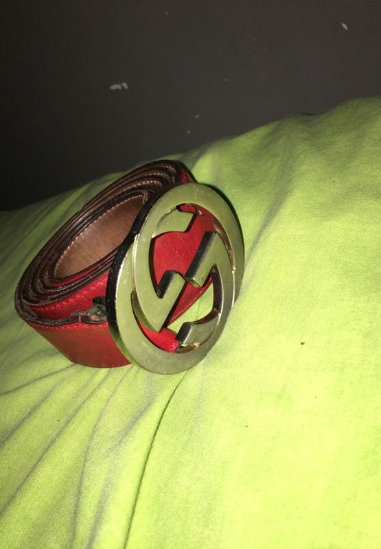 Red Gucci belt