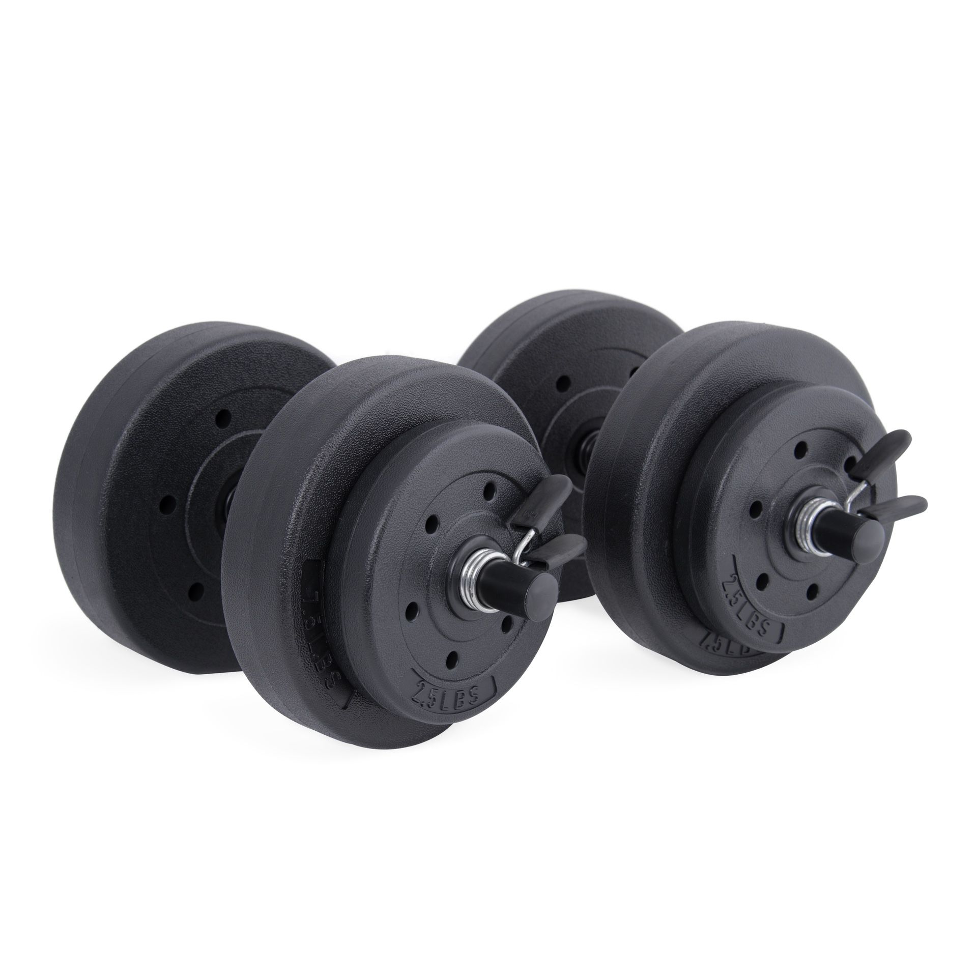 CAP 40LB Adjustable Vinyl Dumbbell Weight Set INCLUDES Handles & Clips BRAND NEW