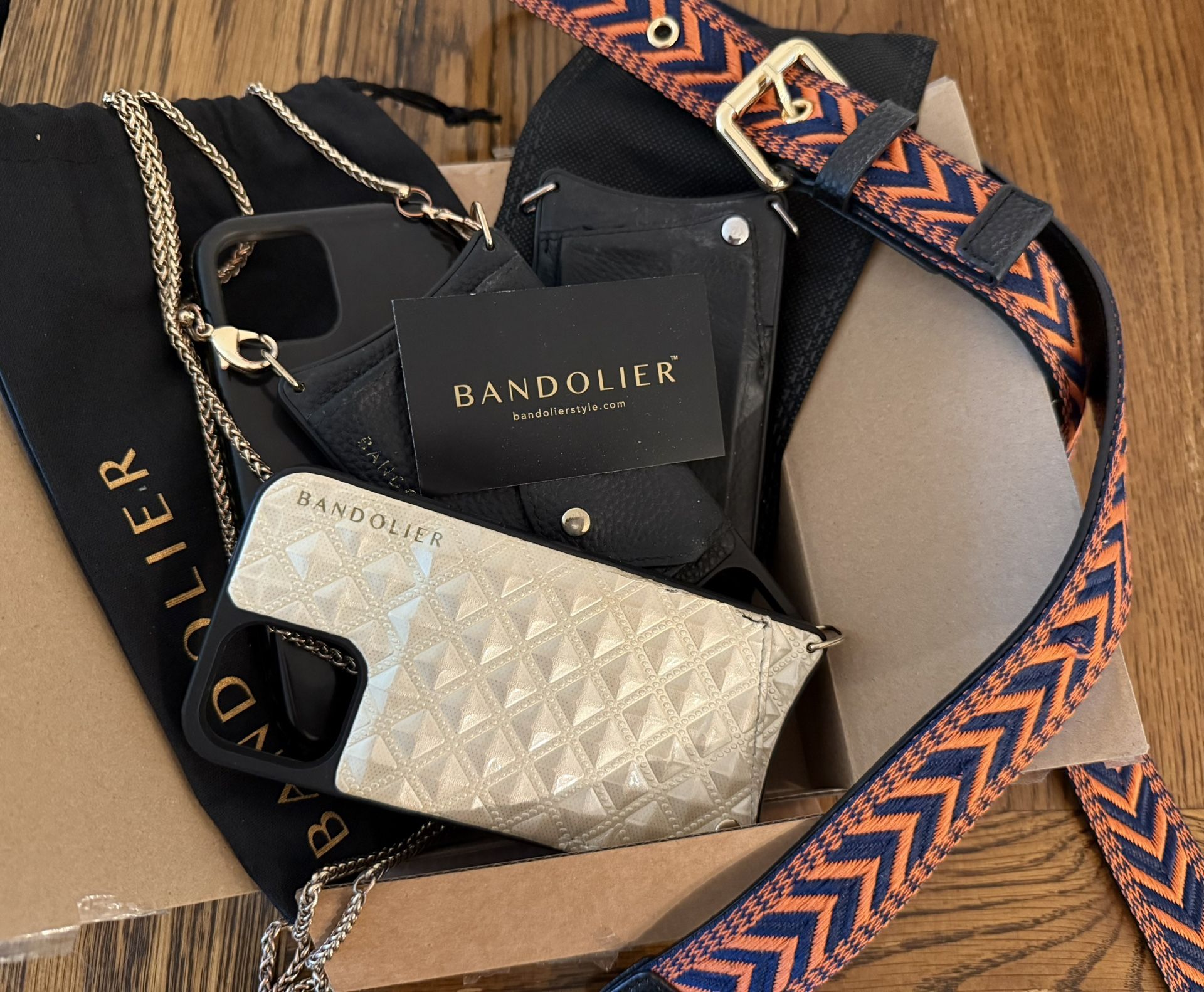 Set of Bandolier Wallet/Phone Cases w/Interchangeable Straps
