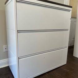 3-Drawer Lateral Filing Cabinet – Wood Top – Heavy Duty