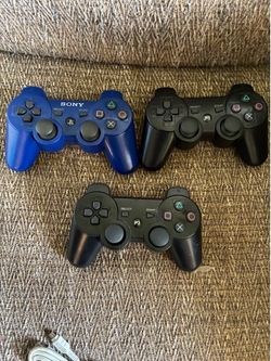 PS3 remotes 20$each blue one 10$