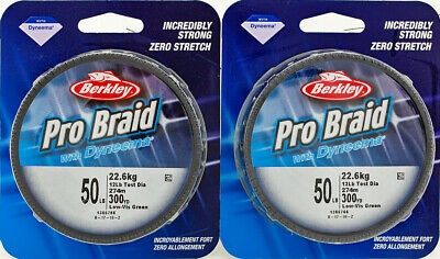 2 Berkley Pro Braid W Dyneema 300 Yd BPBN30050 fishing Line for spinning, baitcaster, or baitcast reel