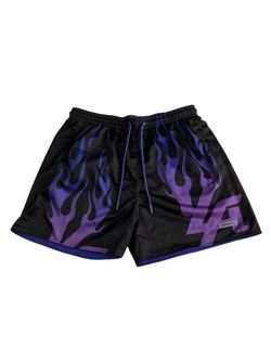 YoungLA Flames Reversible Mesh Shorts Men’s 2XL Athletic Gym Drawstring Logo