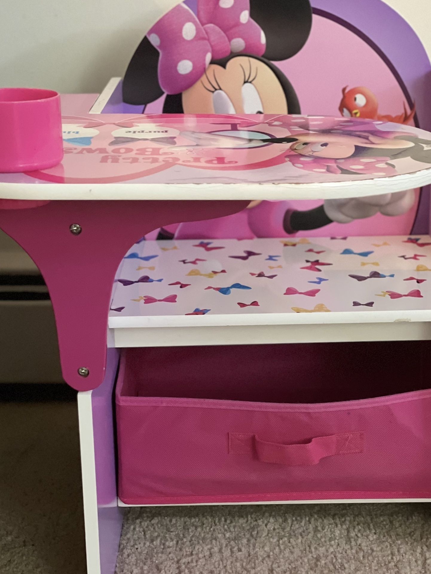 Disney Minnie Mouse Chair Desk with Storage Bin