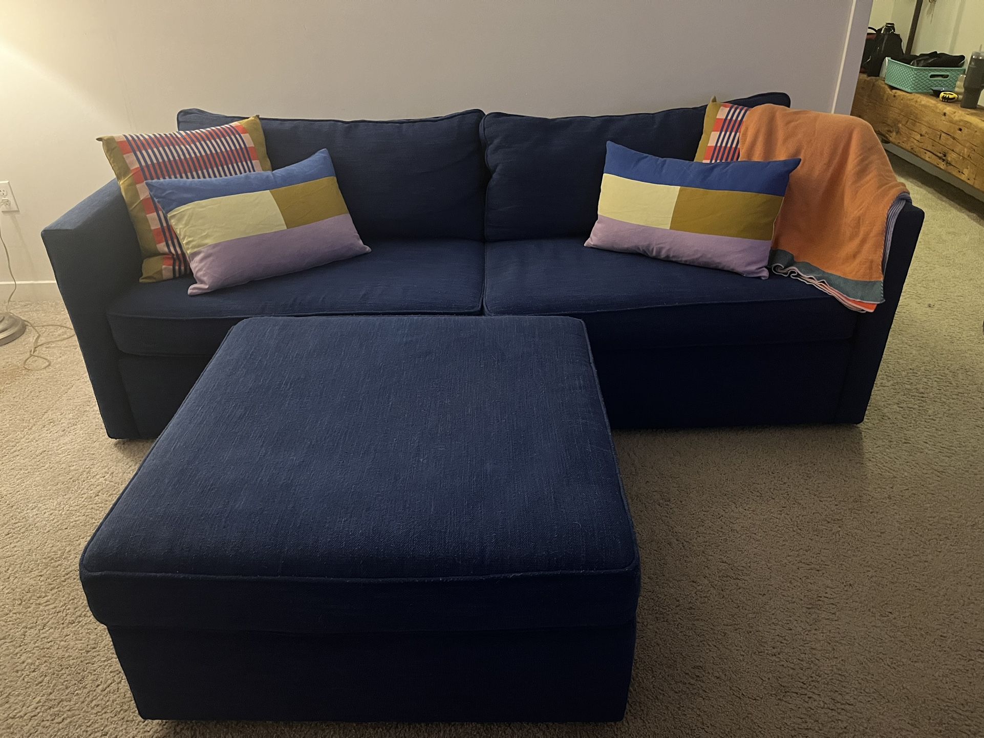 West Elm Harris Couch & Ottoman 
