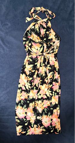 H&M vacation halter neck floral dress size M